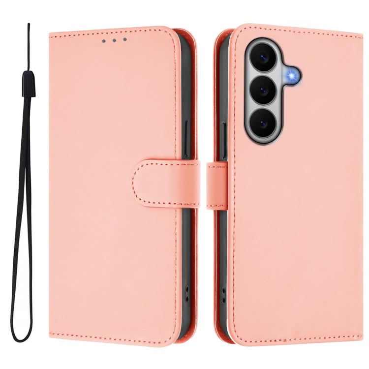 For Galaxy A27 5G Skin Feel Solid Color Leather Phone Case with Lanyard