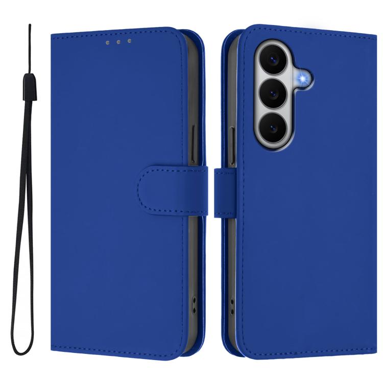For Galaxy A27 5G Skin Feel Solid Color Leather Phone Case with Lanyard