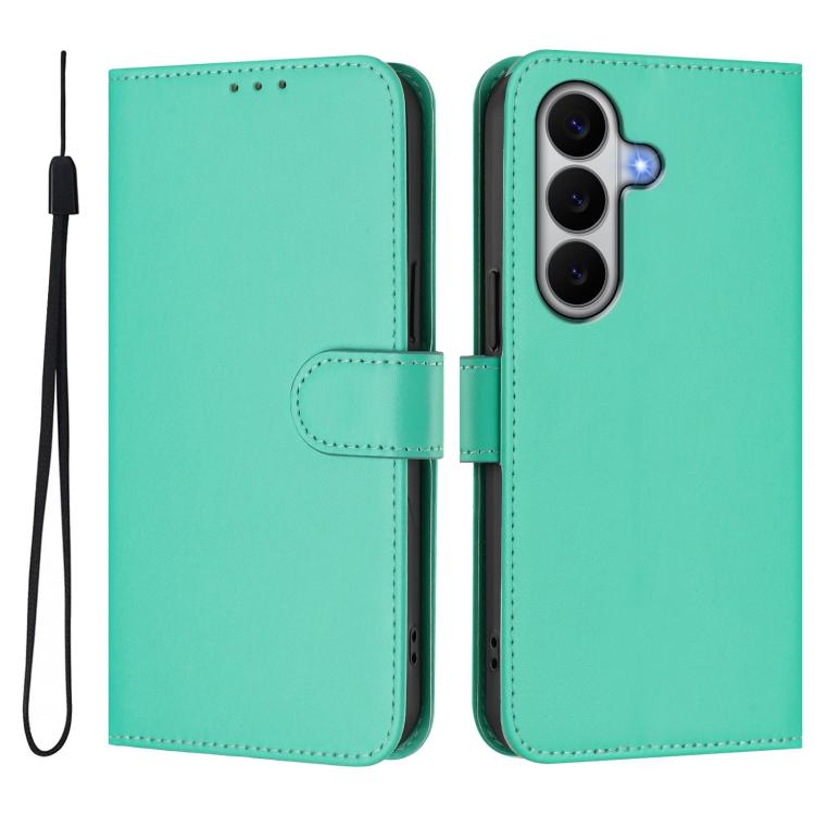 For Galaxy A27 5G Skin Feel Solid Color Leather Phone Case with Lanyard