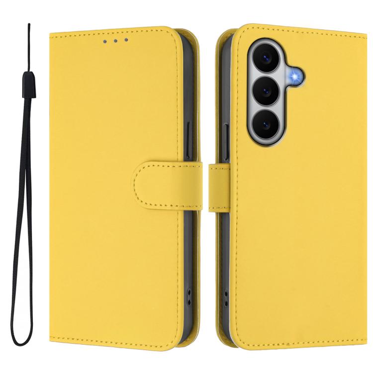 For Galaxy A27 5G Skin Feel Solid Color Leather Phone Case with Lanyard