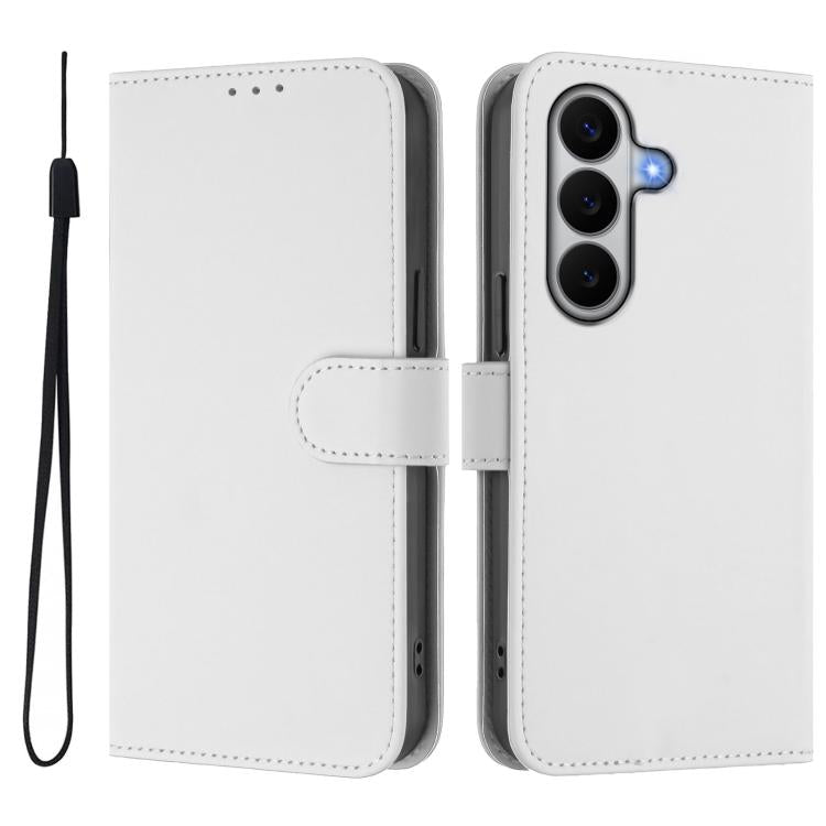 For Galaxy A27 5G Skin Feel Solid Color Leather Phone Case with Lanyard
