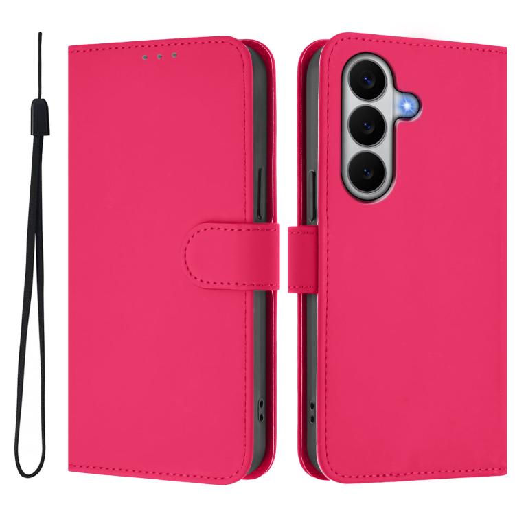 For Galaxy A27 5G Skin Feel Solid Color Leather Phone Case with Lanyard
