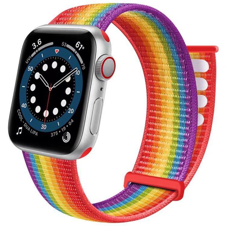 For Apple Watch 42mm / 41mm / 40mm / 38mm Dual Hook and Loop Fastener Nylon Watch Band