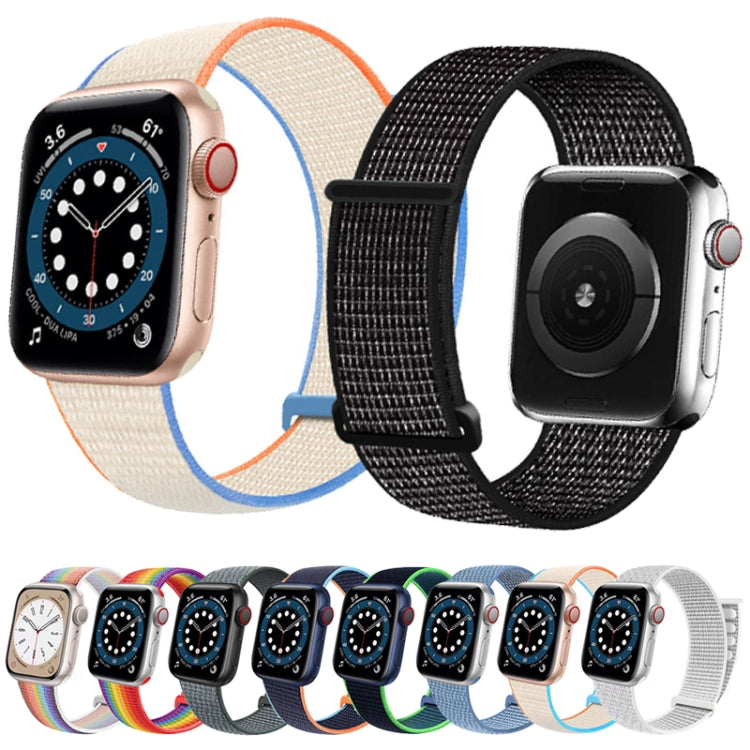 For Apple Watch 46mm / 49mm / 45mm / 44mm Dual Hook and Loop Fastener Nylon Watch Band