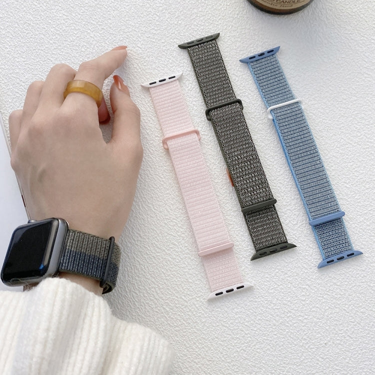 For Apple Watch 42mm / 41mm / 40mm / 38mm Dual Hook and Loop Fastener Nylon Watch Band