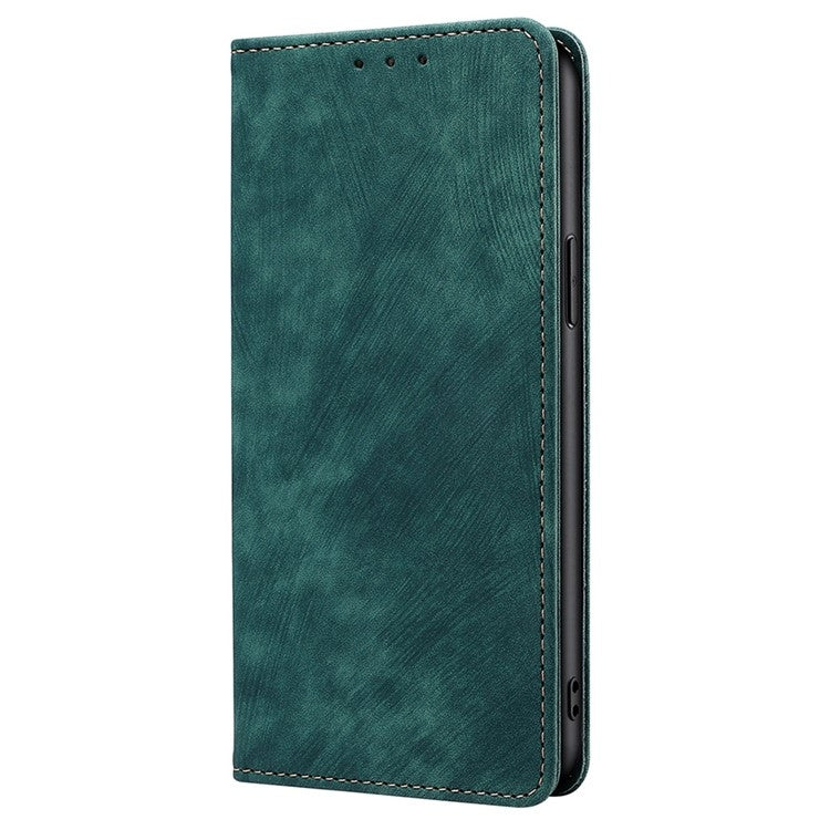 For iPhone 16 Pro RFID Anti-theft Brush Magnetic Leather Phone Case