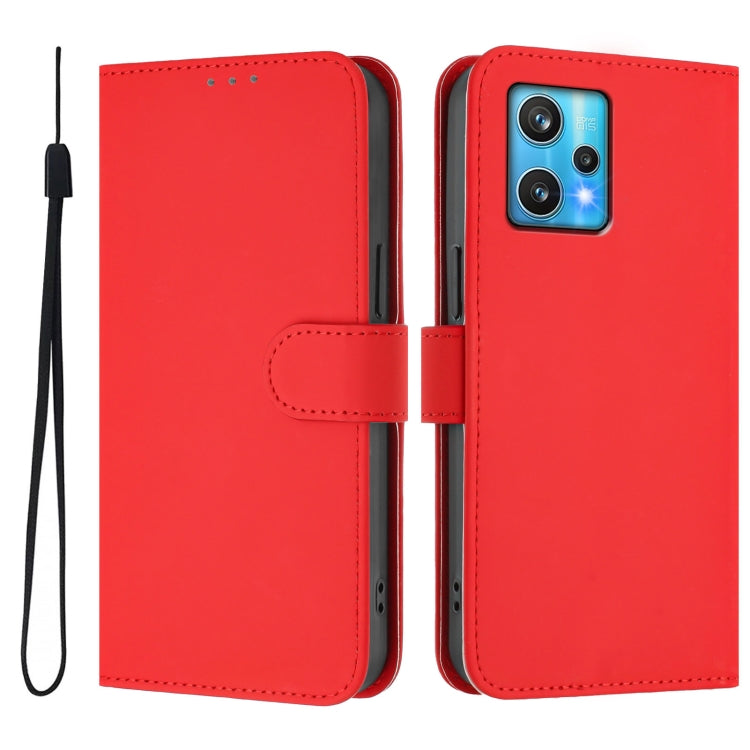 For Realme 9 Pro+ 5G / 9 4G Global Skin Feel Solid Color Leather Phone Case with Lanyard