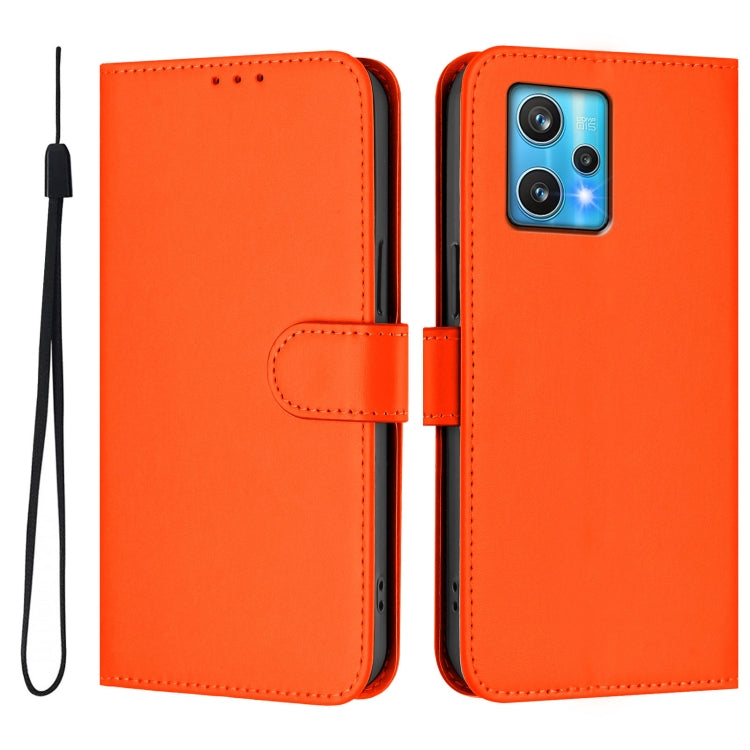 For Realme 9 Pro+ 5G / 9 4G Global Skin Feel Solid Color Leather Phone Case with Lanyard
