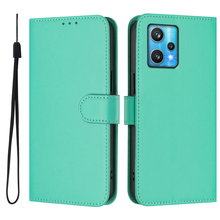 For Realme 9 Pro+ 5G / 9 4G Global Skin Feel Solid Color Leather Phone Case with Lanyard