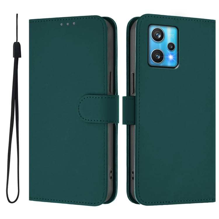 For Realme 9 Pro+ 5G / 9 4G Global Skin Feel Solid Color Leather Phone Case with Lanyard
