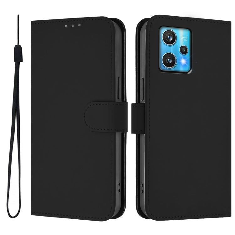 For Realme 9 Pro+ 5G / 9 4G Global Skin Feel Solid Color Leather Phone Case with Lanyard