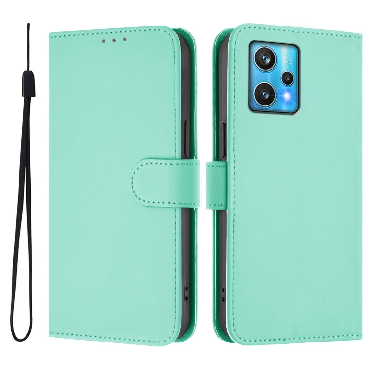 For Realme 9 Pro+ 5G / 9 4G Global Skin Feel Solid Color Leather Phone Case with Lanyard
