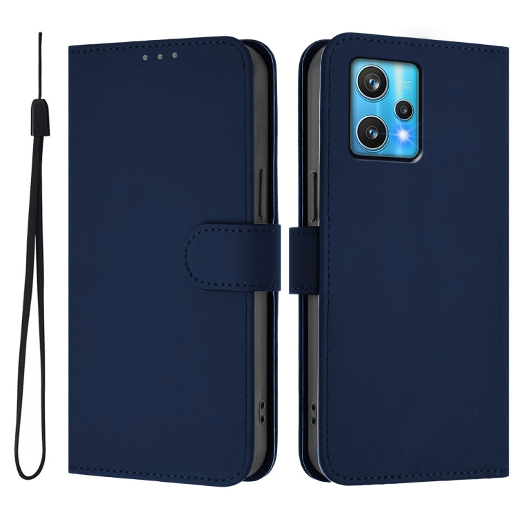 For Realme 9 Pro+ 5G / 9 4G Global Skin Feel Solid Color Leather Phone Case with Lanyard