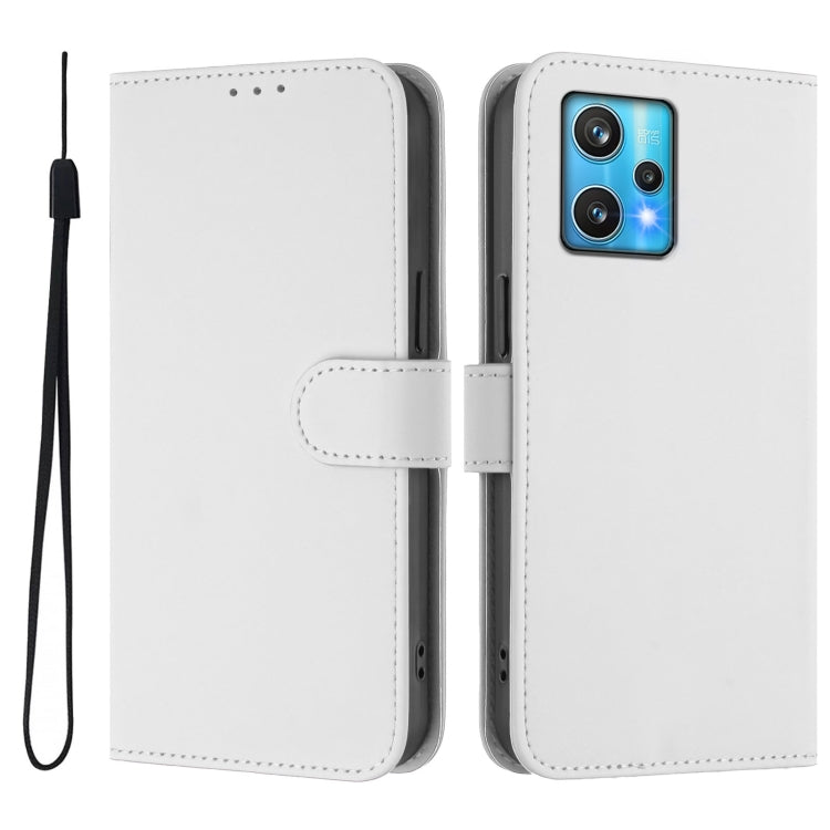 For Realme 9 Pro+ 5G / 9 4G Global Skin Feel Solid Color Leather Phone Case with Lanyard