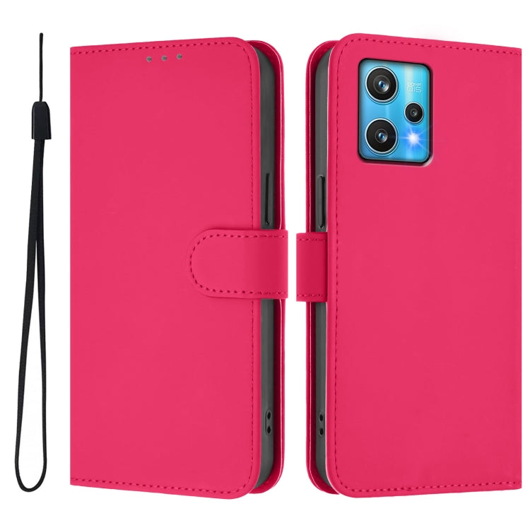 For Realme 9 Pro+ 5G / 9 4G Global Skin Feel Solid Color Leather Phone Case with Lanyard
