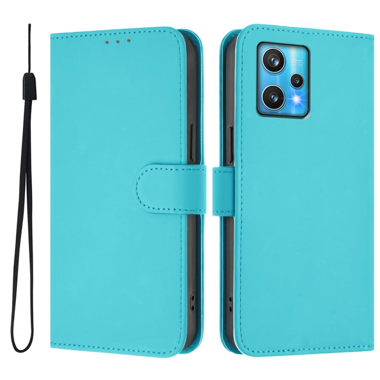 For Realme 9 Pro+ 5G / 9 4G Global Skin Feel Solid Color Leather Phone Case with Lanyard