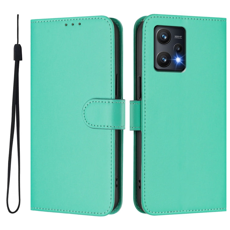 For Realme 9 Pro 5G Global Skin Feel Solid Color Leather Phone Case with Lanyard