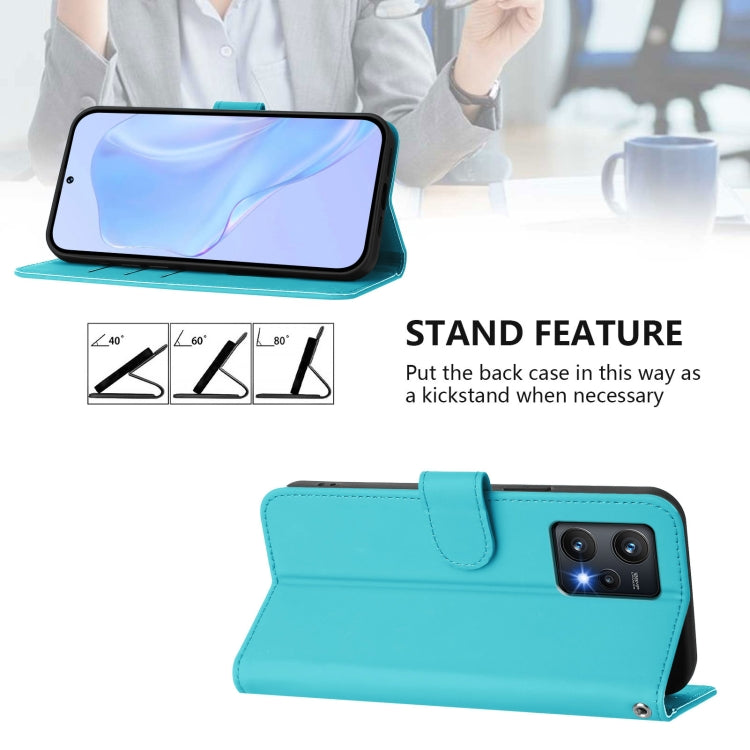 For Realme 9 Pro 5G Global Skin Feel Solid Color Leather Phone Case with Lanyard