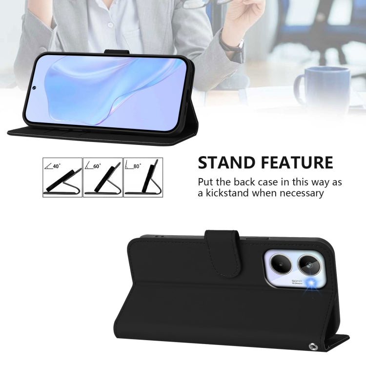 For Realme 10 4G Global Skin Feel Solid Color Leather Phone Case with Lanyard