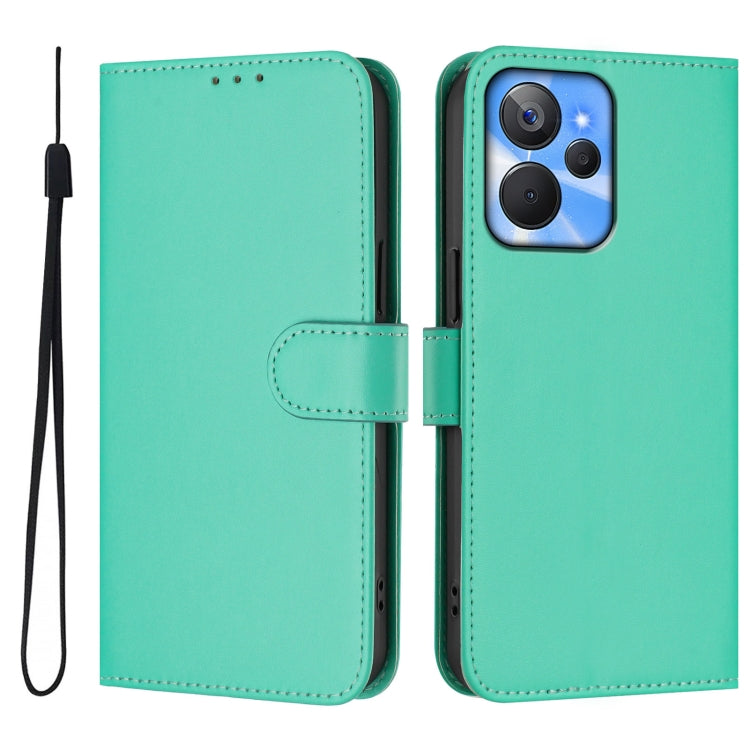 For Realme 10T 5G / 10s 5G Skin Feel Solid Color Leather Phone Case with Lanyard