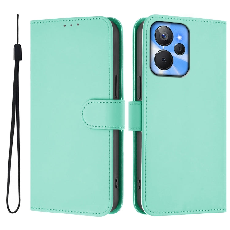 For Realme 10T 5G / 10s 5G Skin Feel Solid Color Leather Phone Case with Lanyard