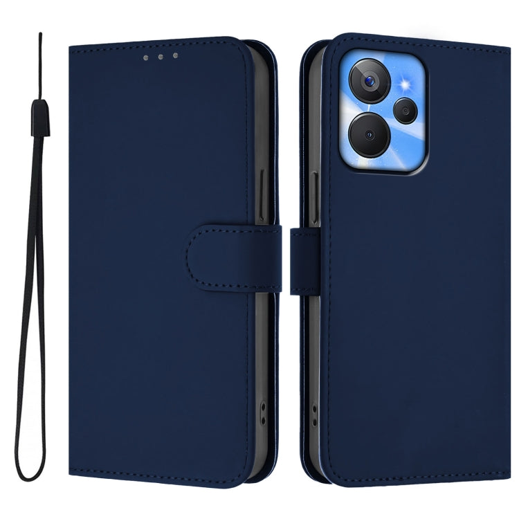 For Realme 10T 5G / 10s 5G Skin Feel Solid Color Leather Phone Case with Lanyard