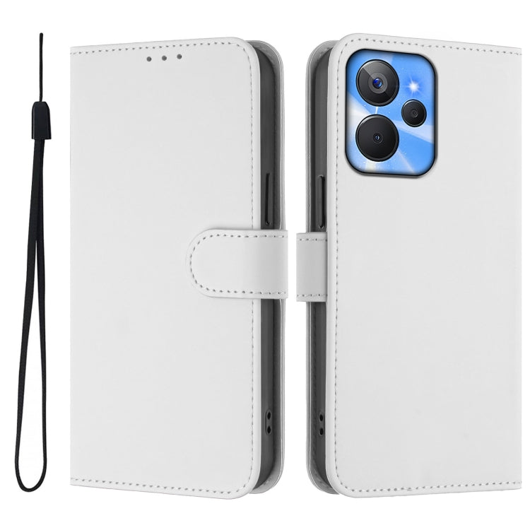 For Realme 10T 5G / 10s 5G Skin Feel Solid Color Leather Phone Case with Lanyard