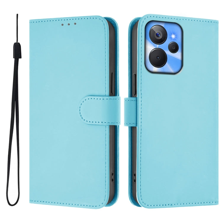 For Realme 10T 5G / 10s 5G Skin Feel Solid Color Leather Phone Case with Lanyard