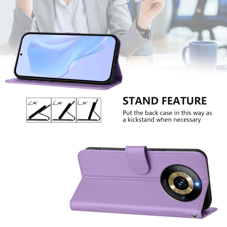 For Realme Narzo 60 Pro Global Skin Feel Solid Color Leather Phone Case with Lanyard