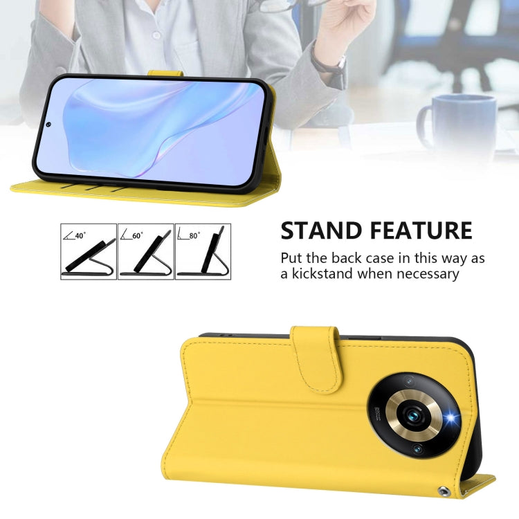 For Realme Narzo 60 Pro Global Skin Feel Solid Color Leather Phone Case with Lanyard