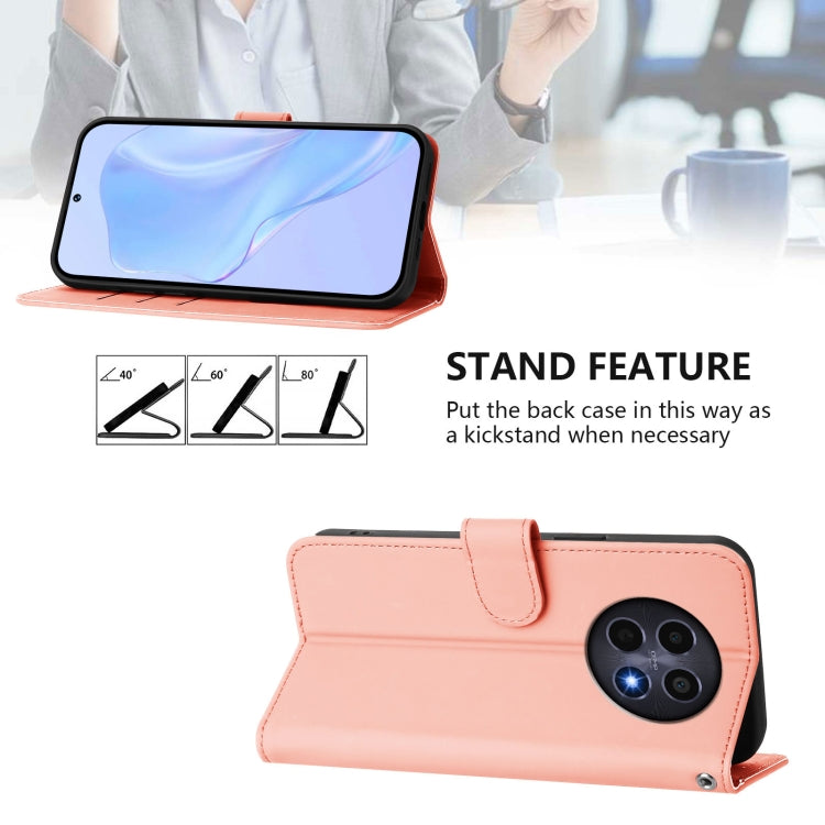 For Realme 12 5G Global Skin Feel Solid Color Leather Phone Case with Lanyard