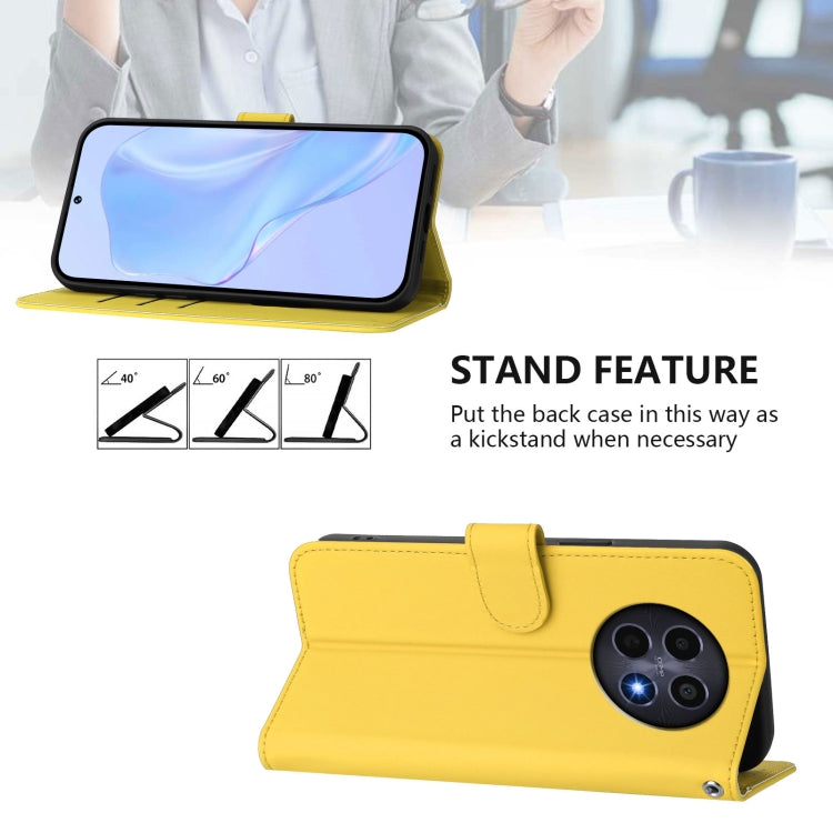 For Realme 12 5G Global Skin Feel Solid Color Leather Phone Case with Lanyard