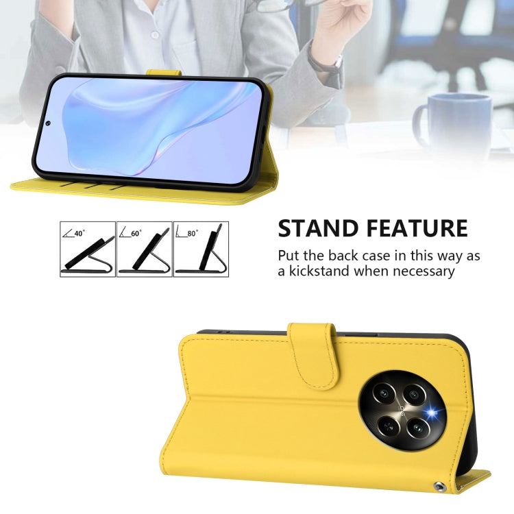 For Realme 12 Pro 5G Global Skin Feel Solid Color Leather Phone Case with Lanyard