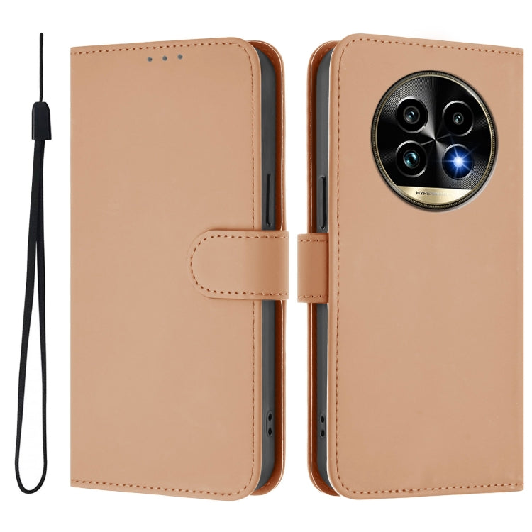 For Realme 13 Pro 5G / 13 Pro+ 5G Skin Feel Solid Color Leather Phone Case with Lanyard