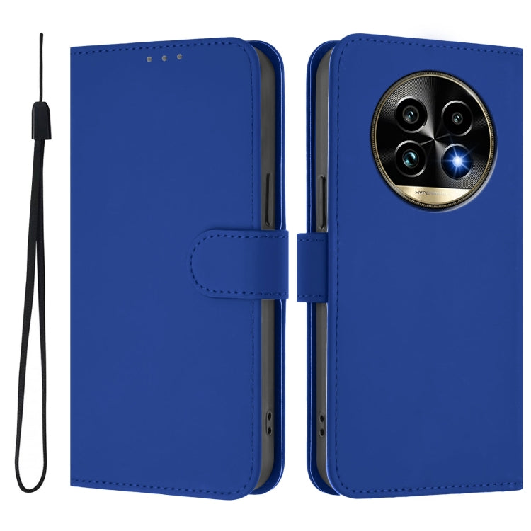 For Realme 13 Pro 5G / 13 Pro+ 5G Skin Feel Solid Color Leather Phone Case with Lanyard