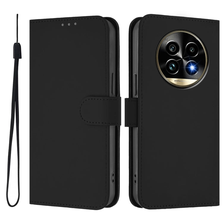 For Realme 13 Pro 5G / 13 Pro+ 5G Skin Feel Solid Color Leather Phone Case with Lanyard