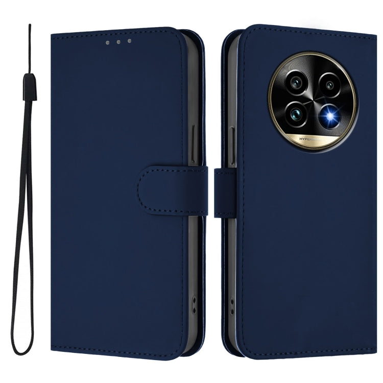For Realme 13 Pro 5G / 13 Pro+ 5G Skin Feel Solid Color Leather Phone Case with Lanyard