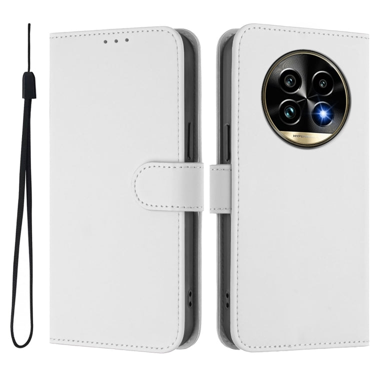 For Realme 13 Pro 5G / 13 Pro+ 5G Skin Feel Solid Color Leather Phone Case with Lanyard