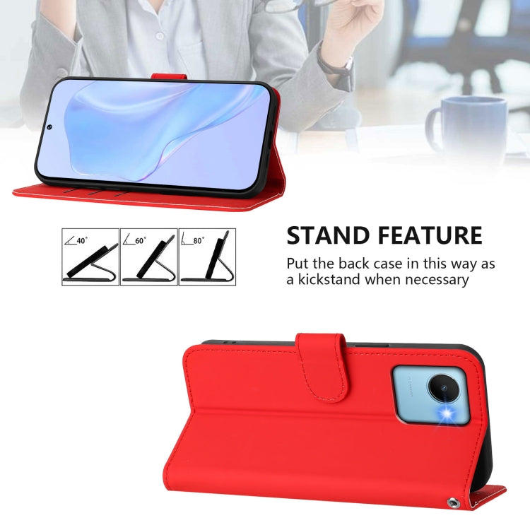 For Realme C30 4G / C30s Skin Feel Solid Color Leather Phone Case with Lanyard