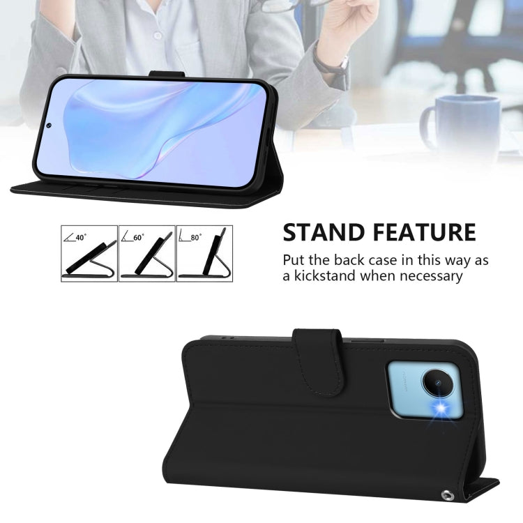 For Realme C30 4G / C30s Skin Feel Solid Color Leather Phone Case with Lanyard