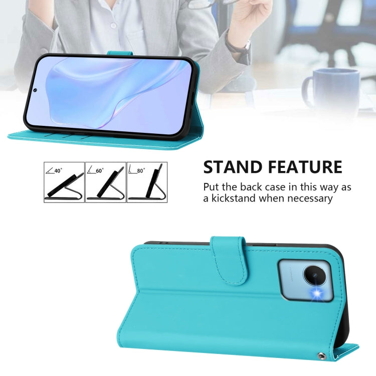 For Realme C30 4G / C30s Skin Feel Solid Color Leather Phone Case with Lanyard