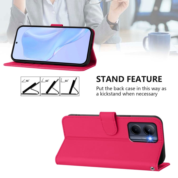 For Realme C33 Global Skin Feel Solid Color Leather Phone Case with Lanyard