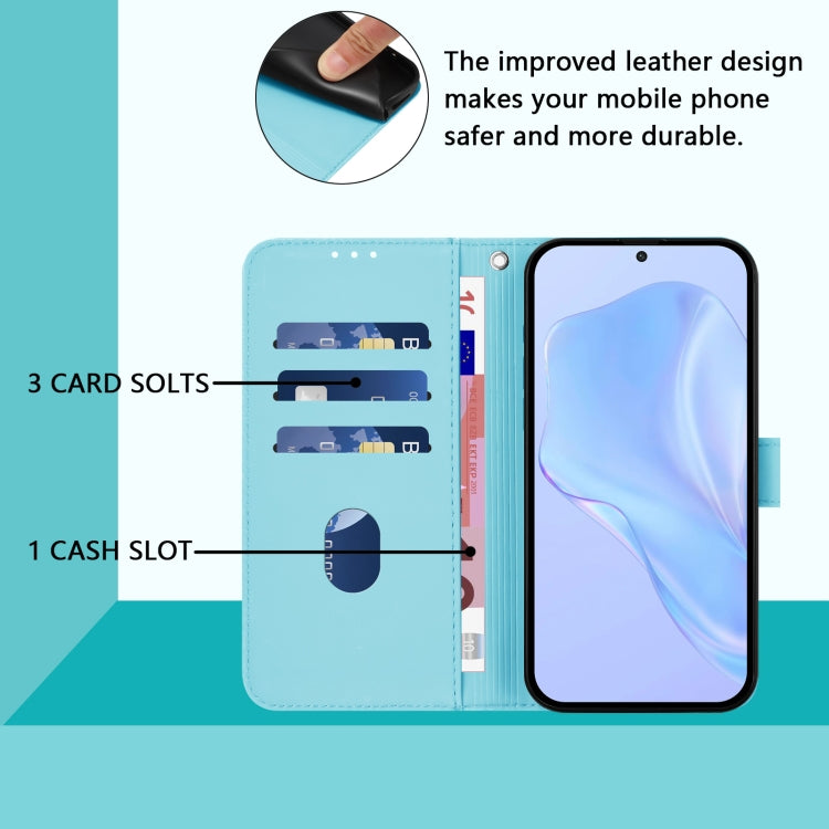 For Realme C63 Global Skin Feel Solid Color Leather Phone Case with Lanyard