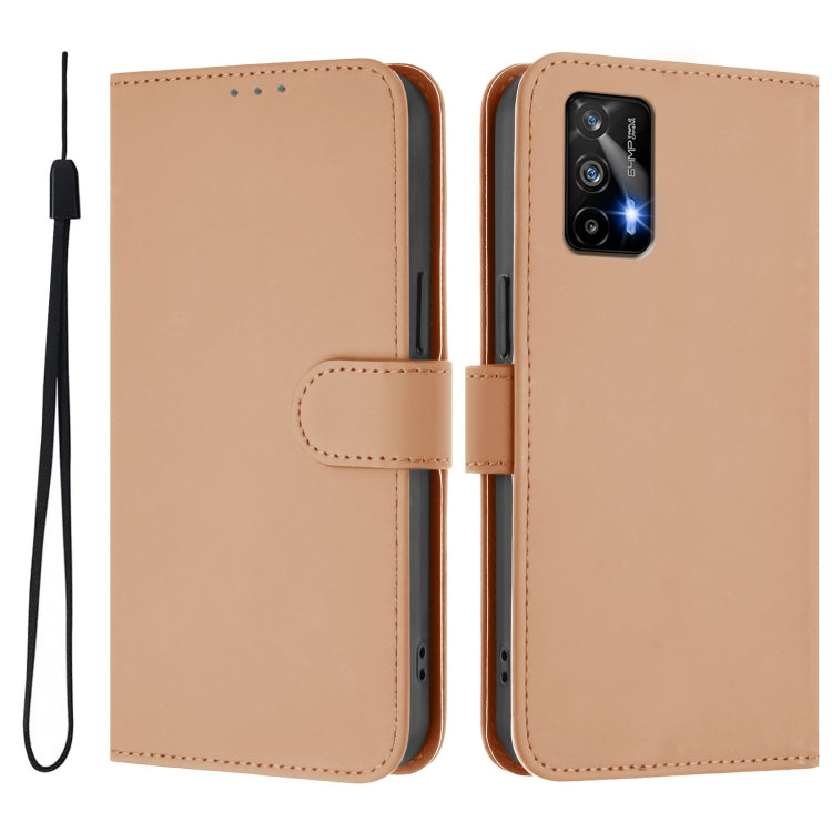 For Realme GT 5G / GT Neo 5G Skin Feel Solid Color Leather Phone Case with Lanyard