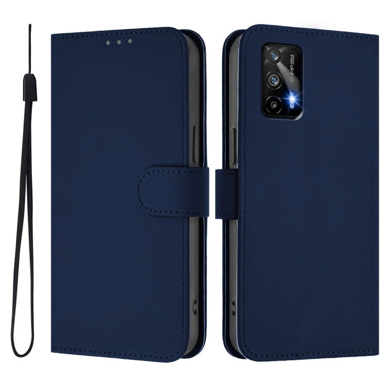 For Realme GT 5G / GT Neo 5G Skin Feel Solid Color Leather Phone Case with Lanyard
