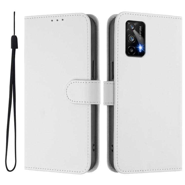 For Realme GT 5G / GT Neo 5G Skin Feel Solid Color Leather Phone Case with Lanyard