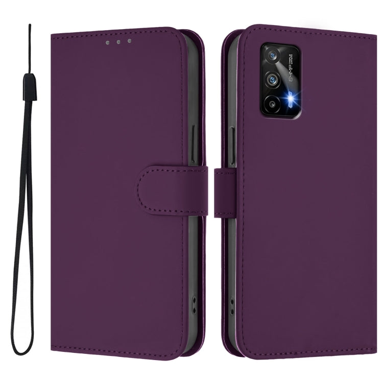 For Realme GT 5G / GT Neo 5G Skin Feel Solid Color Leather Phone Case with Lanyard