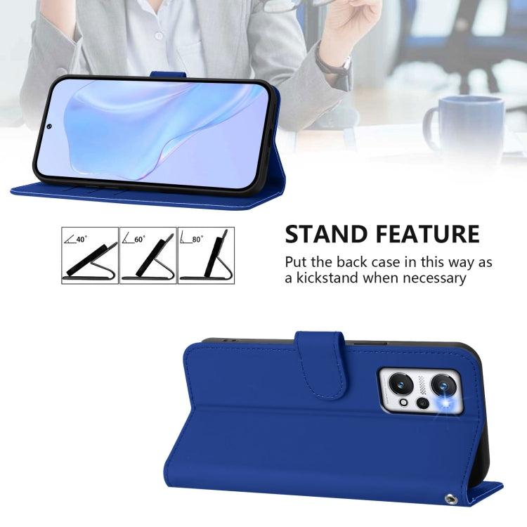 For Realme GT Neo 3T Skin Feel Solid Color Leather Phone Case with Lanyard