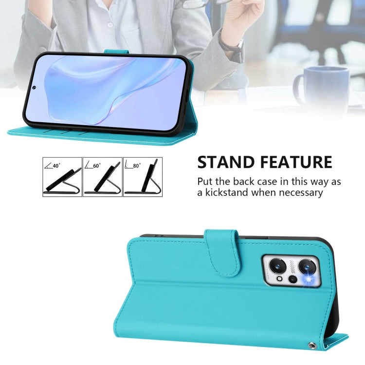 For Realme GT Neo 3T Skin Feel Solid Color Leather Phone Case with Lanyard