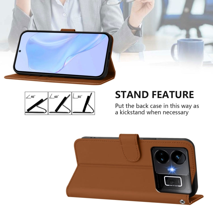 For Realme GT3 5G / GT Neo 5 240W Skin Feel Solid Color Leather Phone Case with Lanyard
